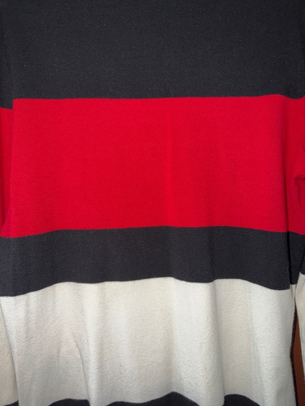 INC International Concepts Men’s Black, Red & Cream Striped Turtleneck Sweater - Picture 4 of 4